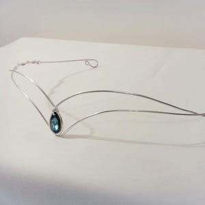 Medieval Renaissance circlet, mermaid elven tiara, pagan fantasy crown, blue crystal elements