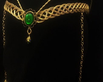 Gold Celtic Circlet Handfasting elven medieval tiara pagan