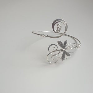 Silver handmade adjustable dragonfly upper arm cuff wrap, Elven fairy, festival, boho band image 4