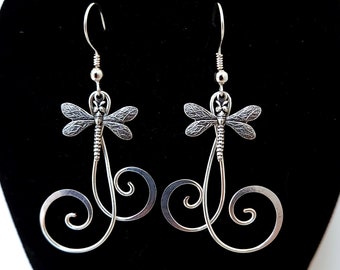 Silver Dragonfly earrings