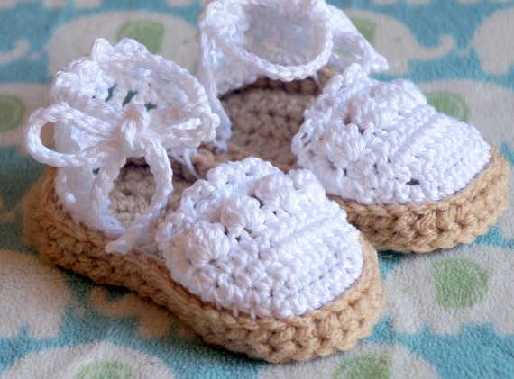 Items similar to Crochet Baby Espadrilles, Sandals on Etsy