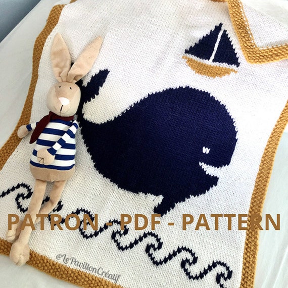 Whale Pattern Whale Chart Knit Chart Whale Knit Pattern Animal Pattern Marine Animals Whale at Sea Whale and Waves Knit Waves Knit Etsy Canada