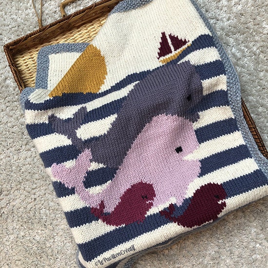 Whales family blanket baby blanket whale pattern family Etsy