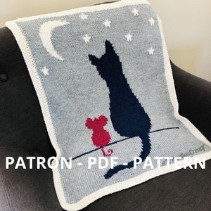 cat pattern, mouse pattern, cat chart, mouse chart, pattern cat and mouse, knit cat and mouse, animal pattern, knit animal, knit lune, stars