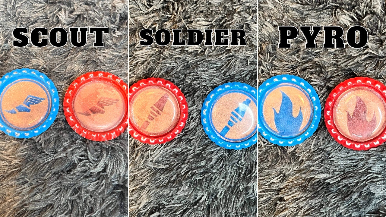 TF2 Team Fortress 2 Bottle Cap Badges Etsy UK