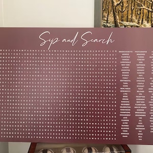 Giant Word Search Sign / Wedding Reception Game Board / Wedding Word Hunt / Word Search Print immagine 6