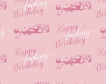 Profanity Birthday Wrapping Paper Rolls: Sarcastic Gift Wrap, Explicit Design (2 Rolls)