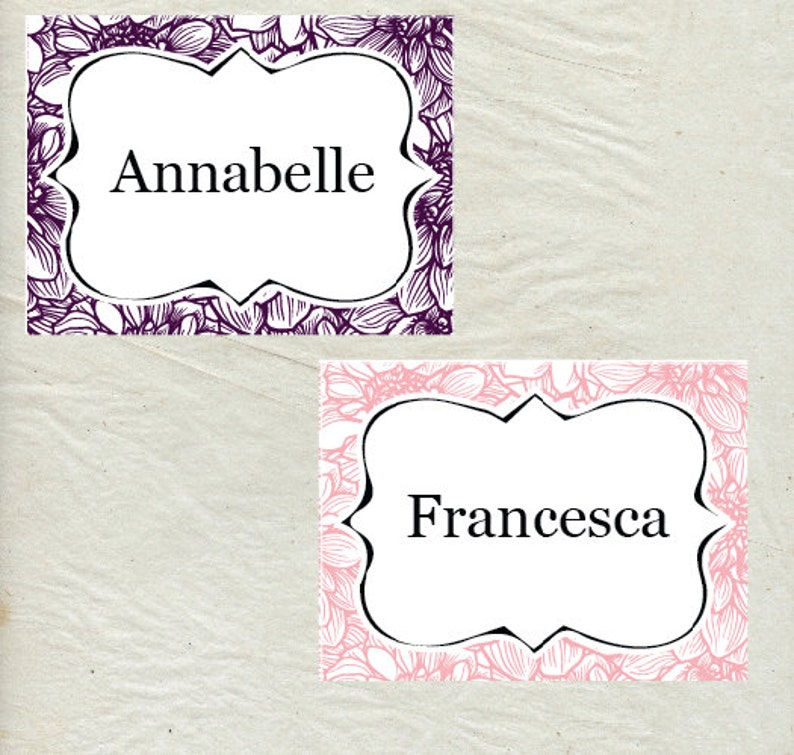 Pretty Name Tags / Pretty Name Stickers / Colorful Hello image 3