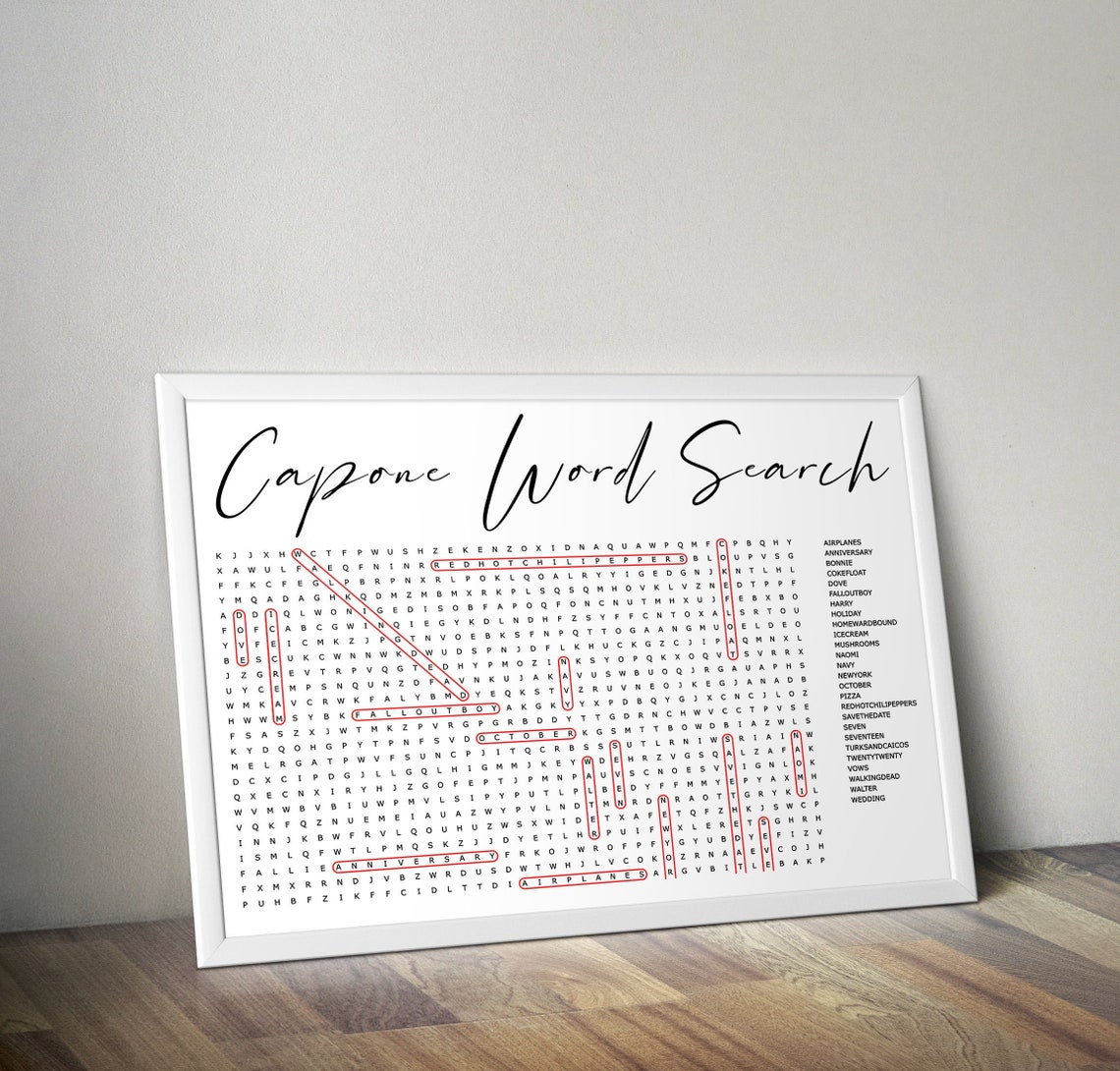Giant Word Search Sign / Wedding Reception Game Board / - Etsy