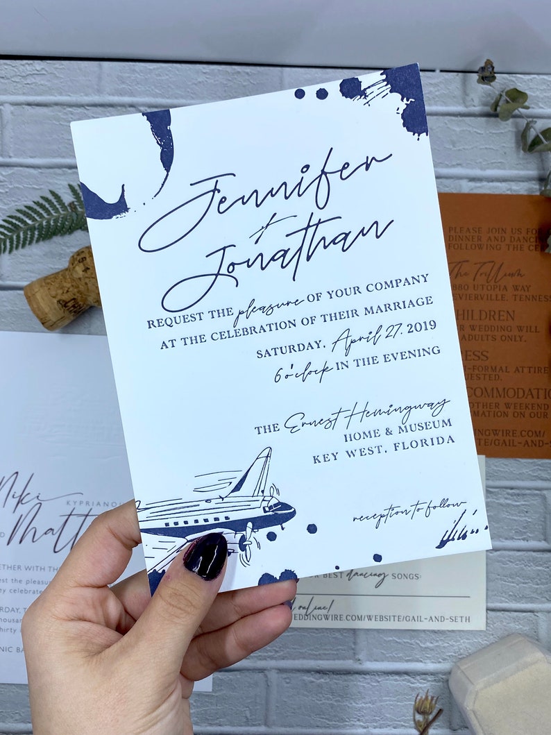 Letterpress Wedding Invitation Sample/ Letterpress Invitation image 3