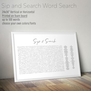 Giant Word Search Sign / Wedding Reception Game Board / Wedding Word Hunt / Word Search Print image 2