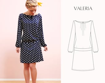 PDF Sewing Pattern & Tutorial / English VALERIA dress