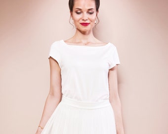 Simple bridal top with back slit LOVE