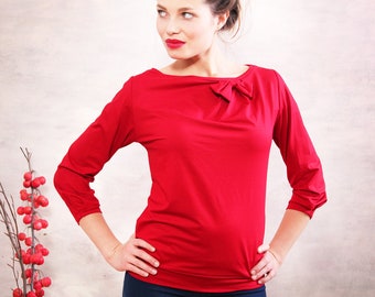 ChristiE lint shirt in klaproos rood