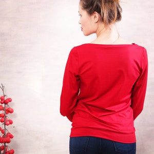 ChristiE ribbon shirt in poppy red image 4