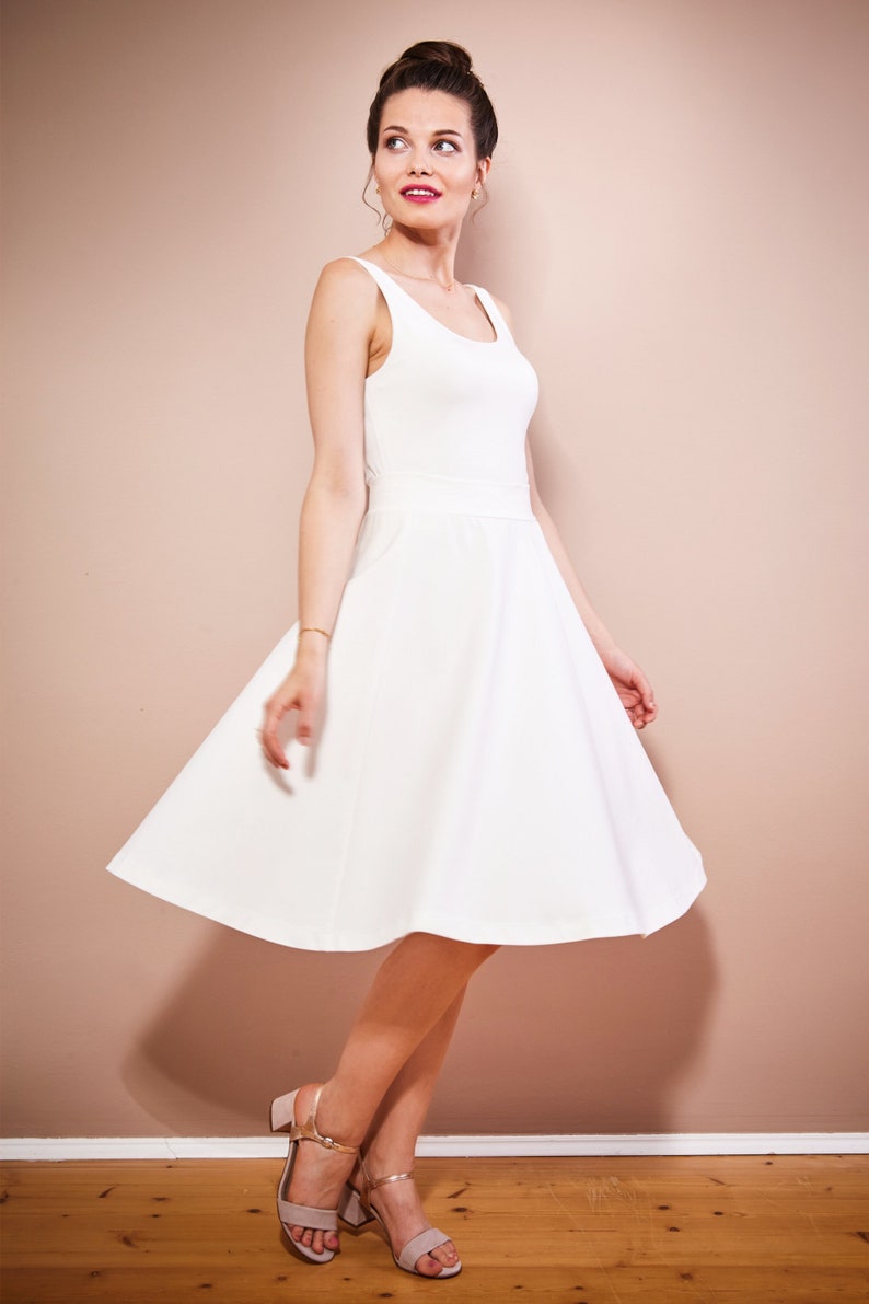 Simple bride plate skirt, short wedding skirt for wedding dress Two-piece registry office MILENA image 1