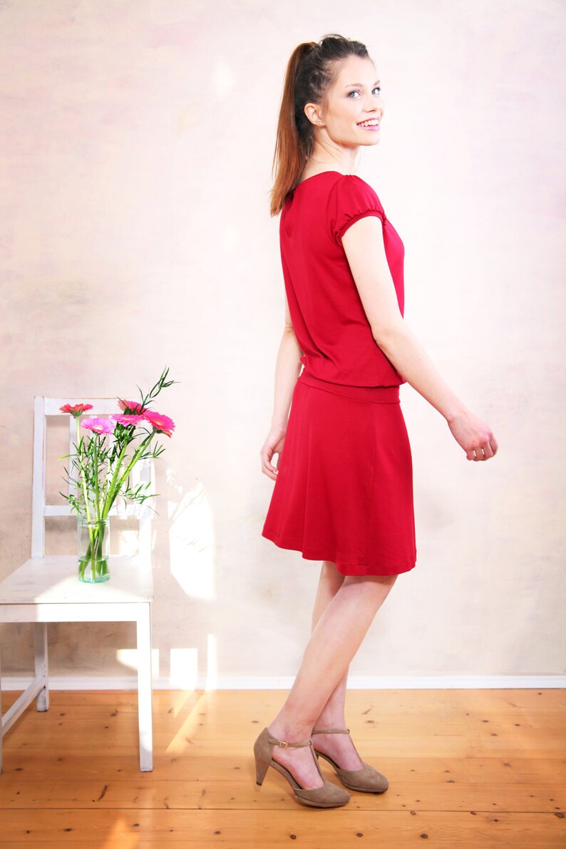 Sommerkleid VALERIA mit kurzen Ärmeln rot Bild 4