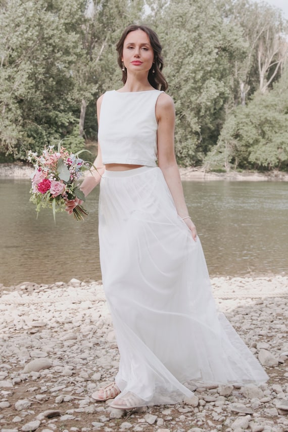 Long Tulle Skirt Bride Made of Soft Tulle, Bridal Skirt for Wedding Dress  Two-piece Registry Office LILLI IVORY - Etsy Canada