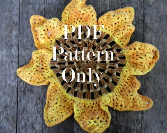 Painted Sunflower PDF Crochet Pattern