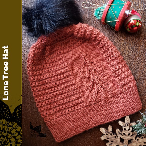 Lone Tree Hat PDF Knitting Hat Pattern