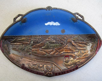 Vintage Metal Grand Canyon Souvenir Trinket Dish - Arizona Trinket Dish