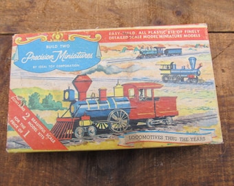 Vintage 1950's Plastic Train Engine Model Kit - Precision Miniatures by Ideal Toy Corporation