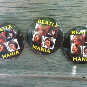 Vintage 1970&#39;s  Beatles Pinback Button - Beatle Mania Button - 80&#39;s Beatle Botton