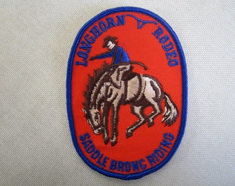 Vintage Rodeo Patch - Longhorn Rodeo Saddle Bronc Riding Patch - Loretta Lynn's Rodeo