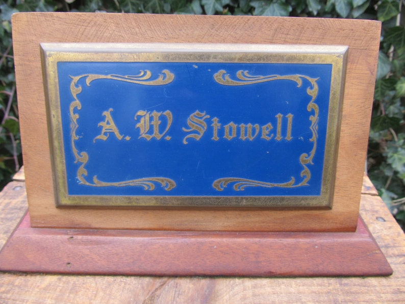 Antique Brass Name Plate Desk Top Name Plate Etsy