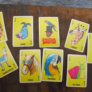 Vintage Doctor Dolittle Game Cards - Pushmi-Pullmi Cards - 1960's Doctor Dolittle Movie