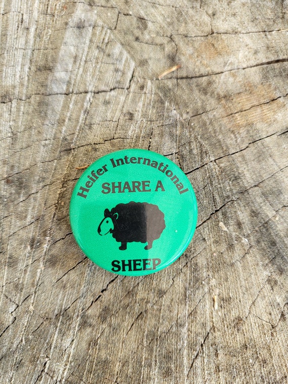 Heifer International Share a Sheep Button Pin