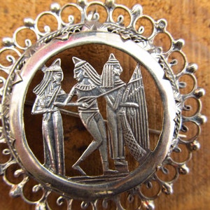 Vintage Egyptian Revival Brooch Egyptian Music Pin image 2
