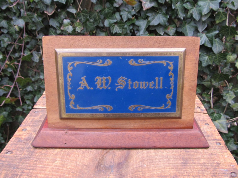 Antique Brass Name Plate Desk Top Name Plate Etsy