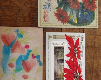 Vintage Victorian Era Embossed Christmas Postcard - Buy Two Get One Free!