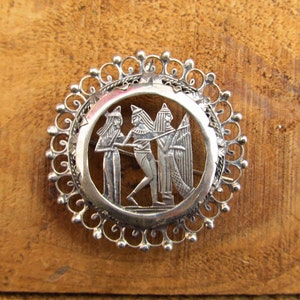 Vintage Egyptian Revival Brooch Egyptian Music Pin image 1