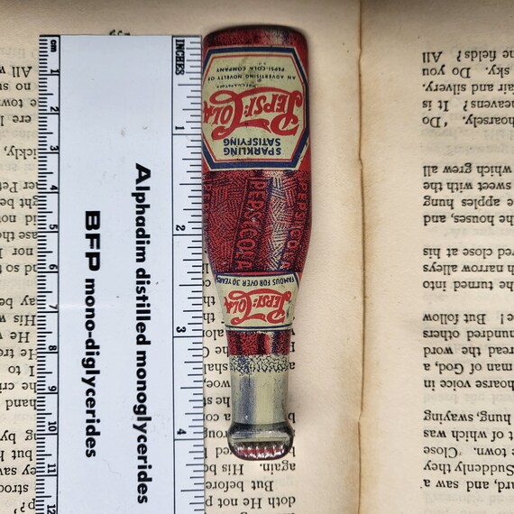 Vintage 1940 Pepsi Cola Metal Tin Bottle Opener Printed Lithograph
