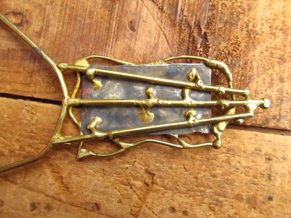 Vintage Modernist Sculptural Metal Art Necklace -… - image 4