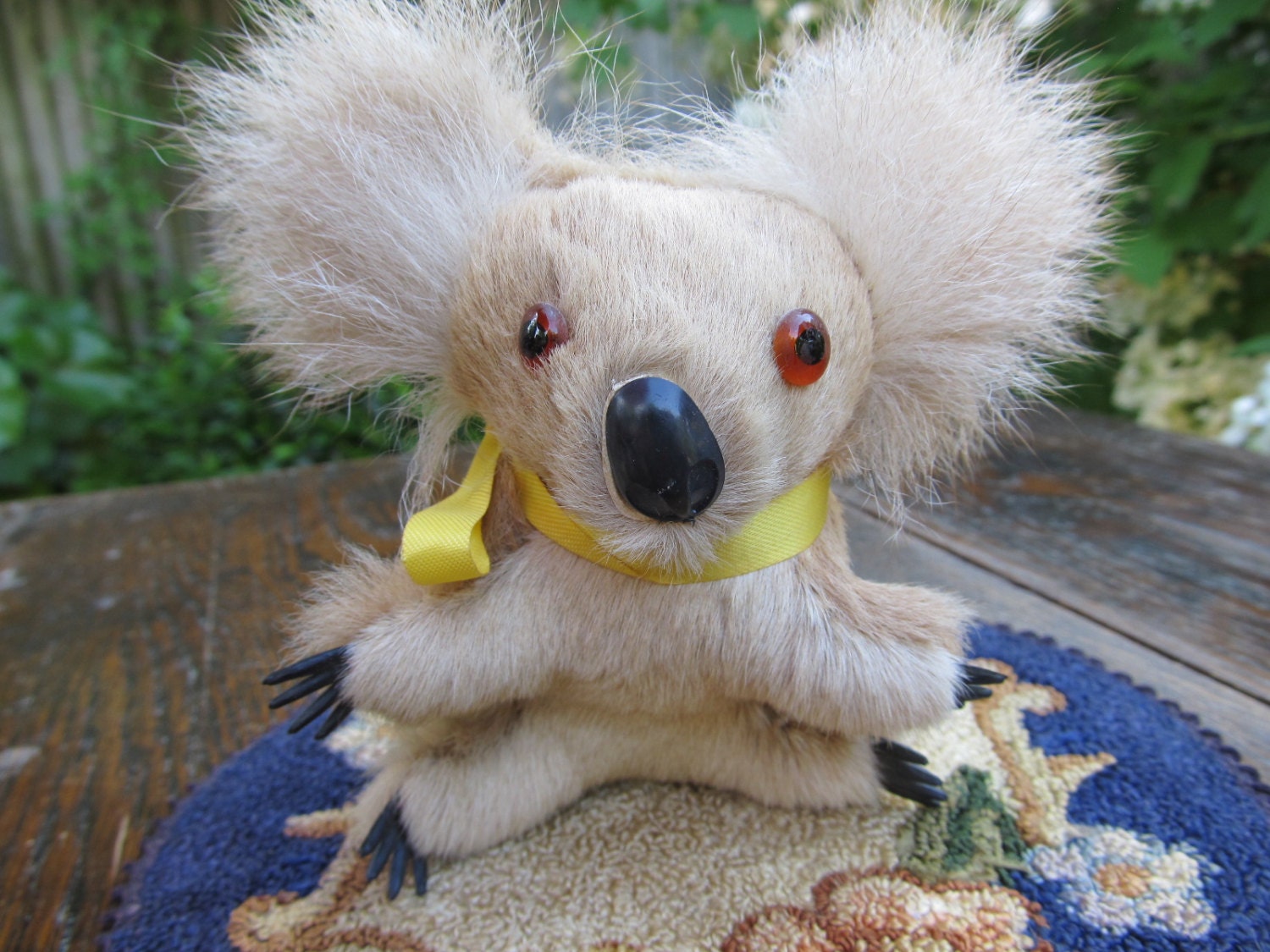 Stuffed Koala Made of Real Fur Vintage Australian Souvenir 