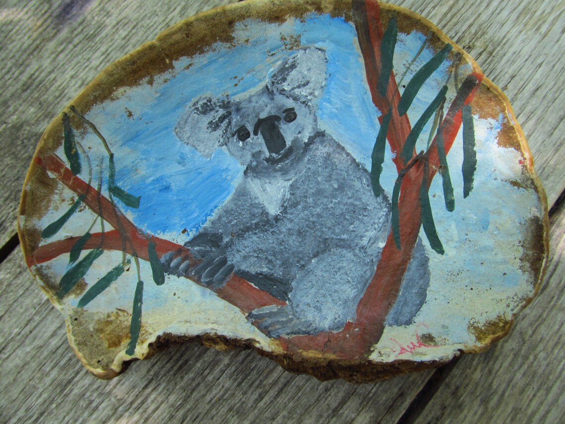 Vintage Shelf Fungus Mushroom Art Hand Painted Koala Shelf Etsy