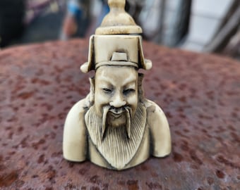 Vintage Imitation Ivory Chinese Philosopher Snuff Bottle