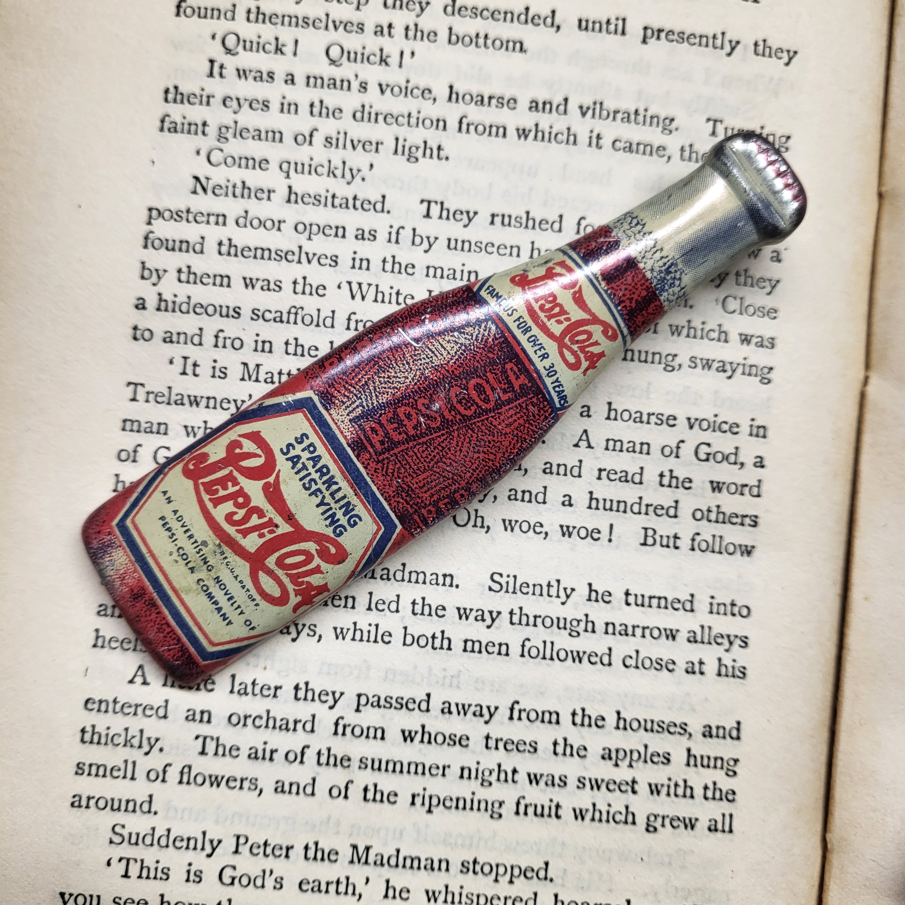 Vintage 1940 Pepsi Cola Metal Tin Bottle Opener Printed Lithograph