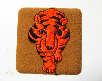 Vintage Embroidered Tiger Patch - 1970's Tiger Patch