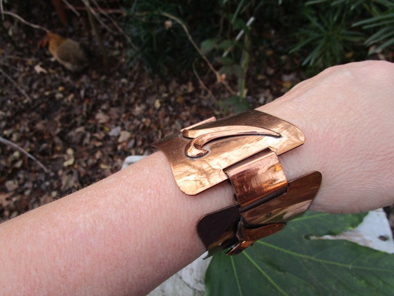 Vintage  Solid Copper Bracelet - Copper Jewelry B… - image 2
