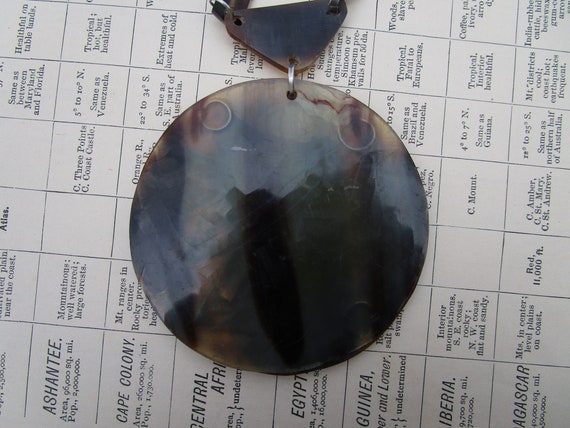 Vintage Tribal Horn Necklace with Silver Inlay - Ankh… - Gem