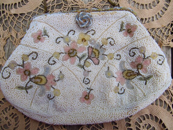 Vintage Delil Handmade Beaded Purse - Glass Bead … - image 2