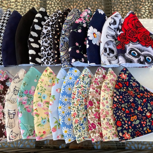 Cotton Face Mask With Adjustable Straps Etsy UK