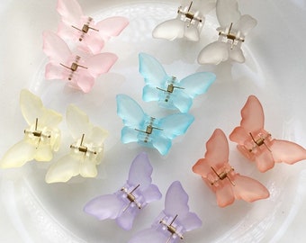 2 Small butterfly hair claws,  Pair of Hair accessories , uk gifts supplies .