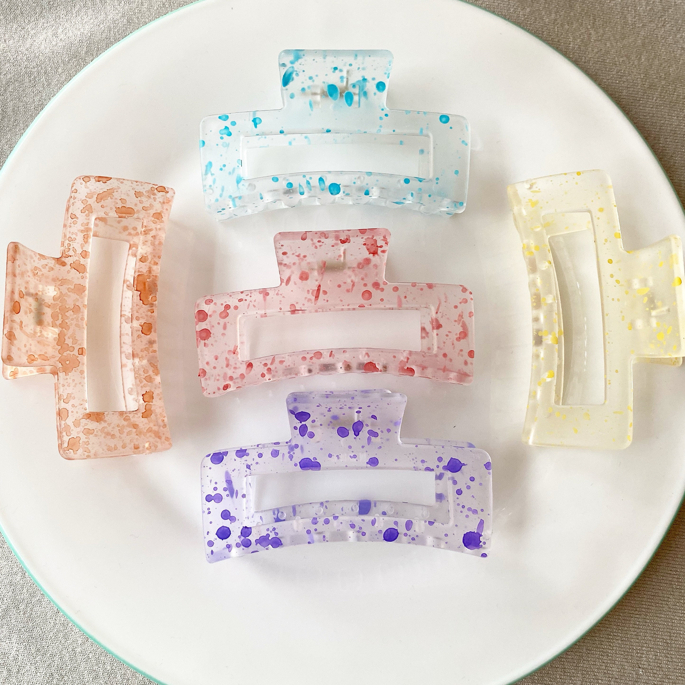 2 mixed Claws clip Pack 3 Large Square clip pastel claws Etsy