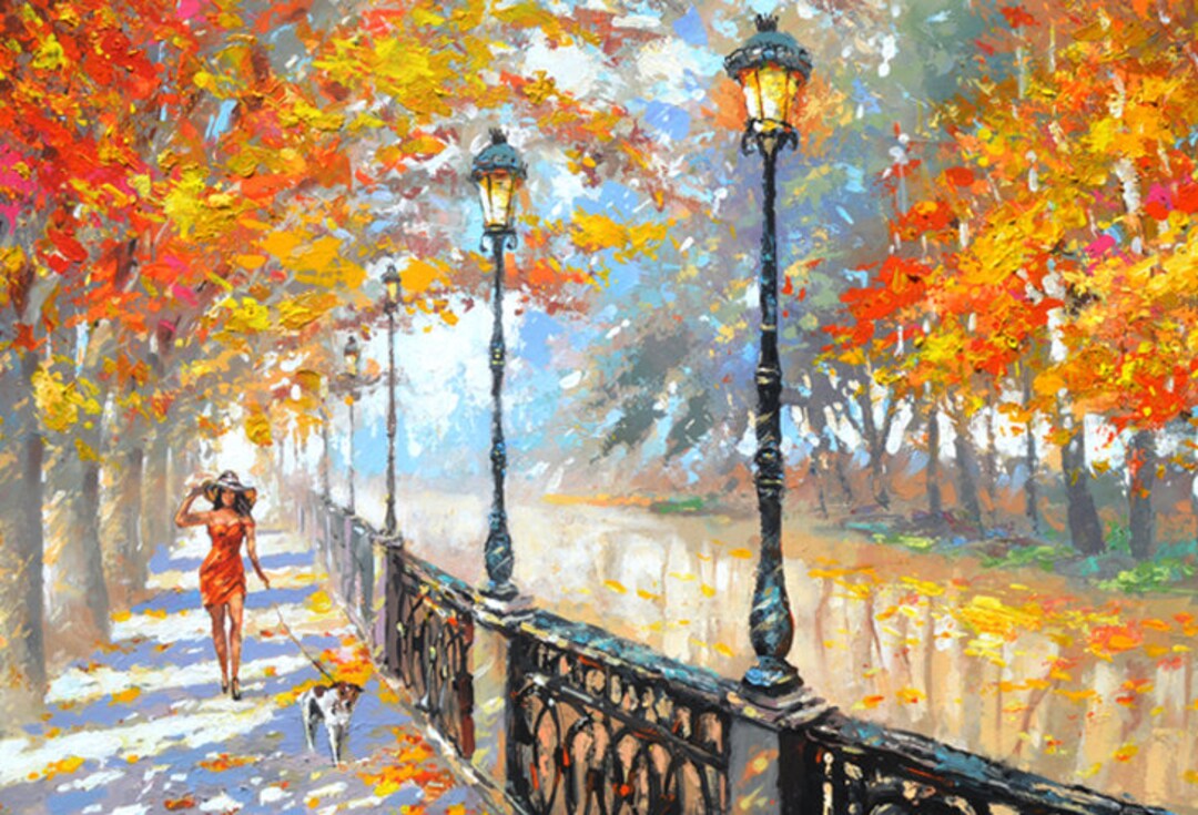 Fall Landscape Wall Art Autumn Landscape Painting Nature PRINTABLE Art