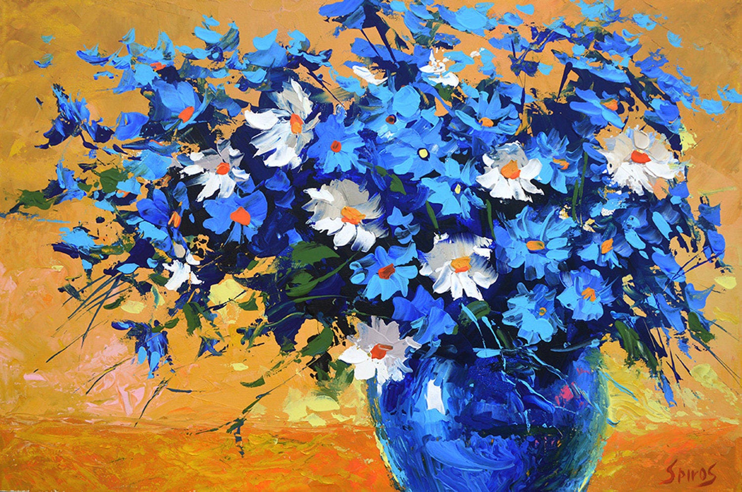 Custom Flower Painting Canvas Flowers Wall Art Flowers Oil Etsy